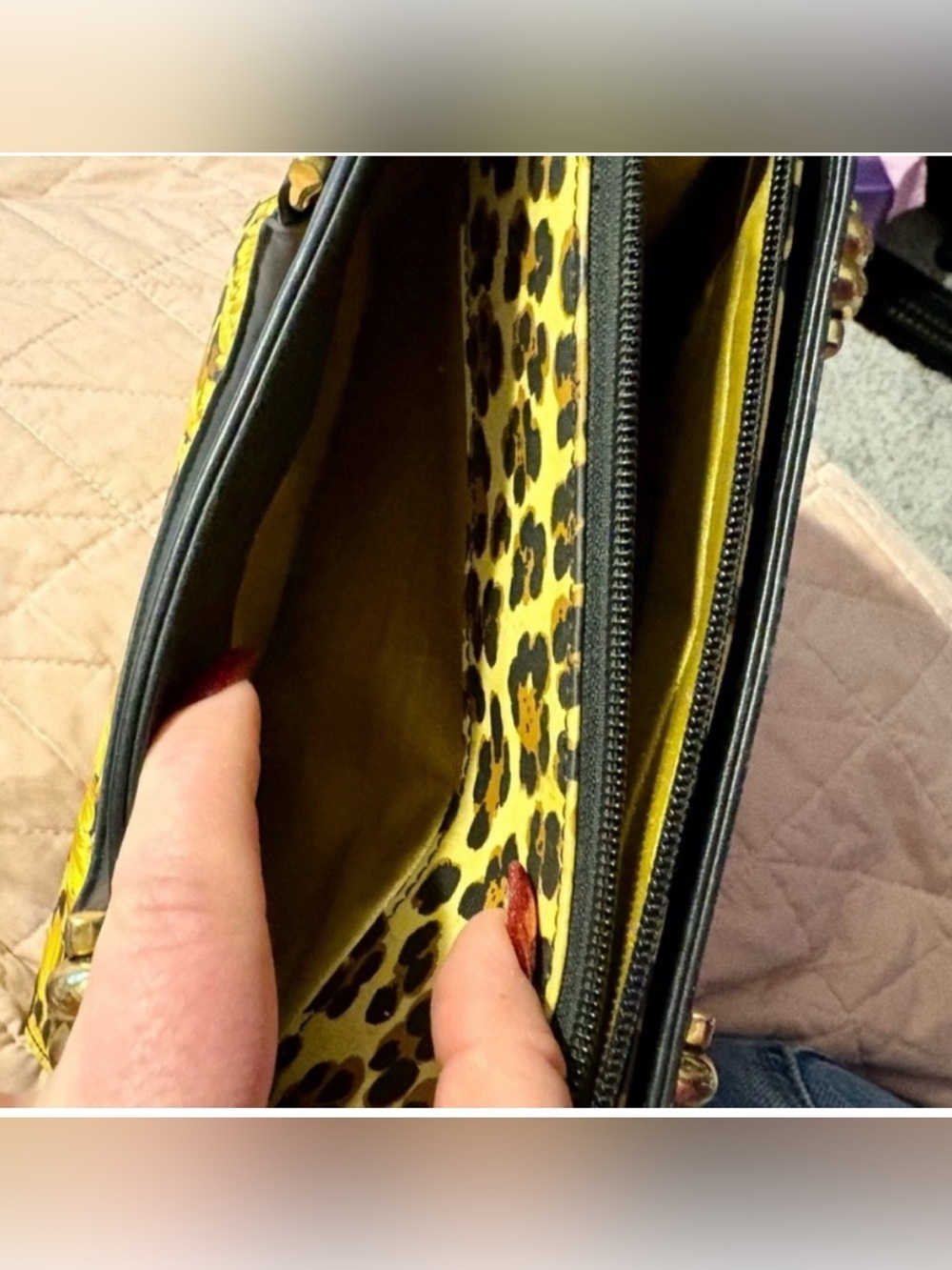 Gianni Versace Y2K Leopard & Baroque print “sunburst” satchel - collectors item - Picture 13 of 16